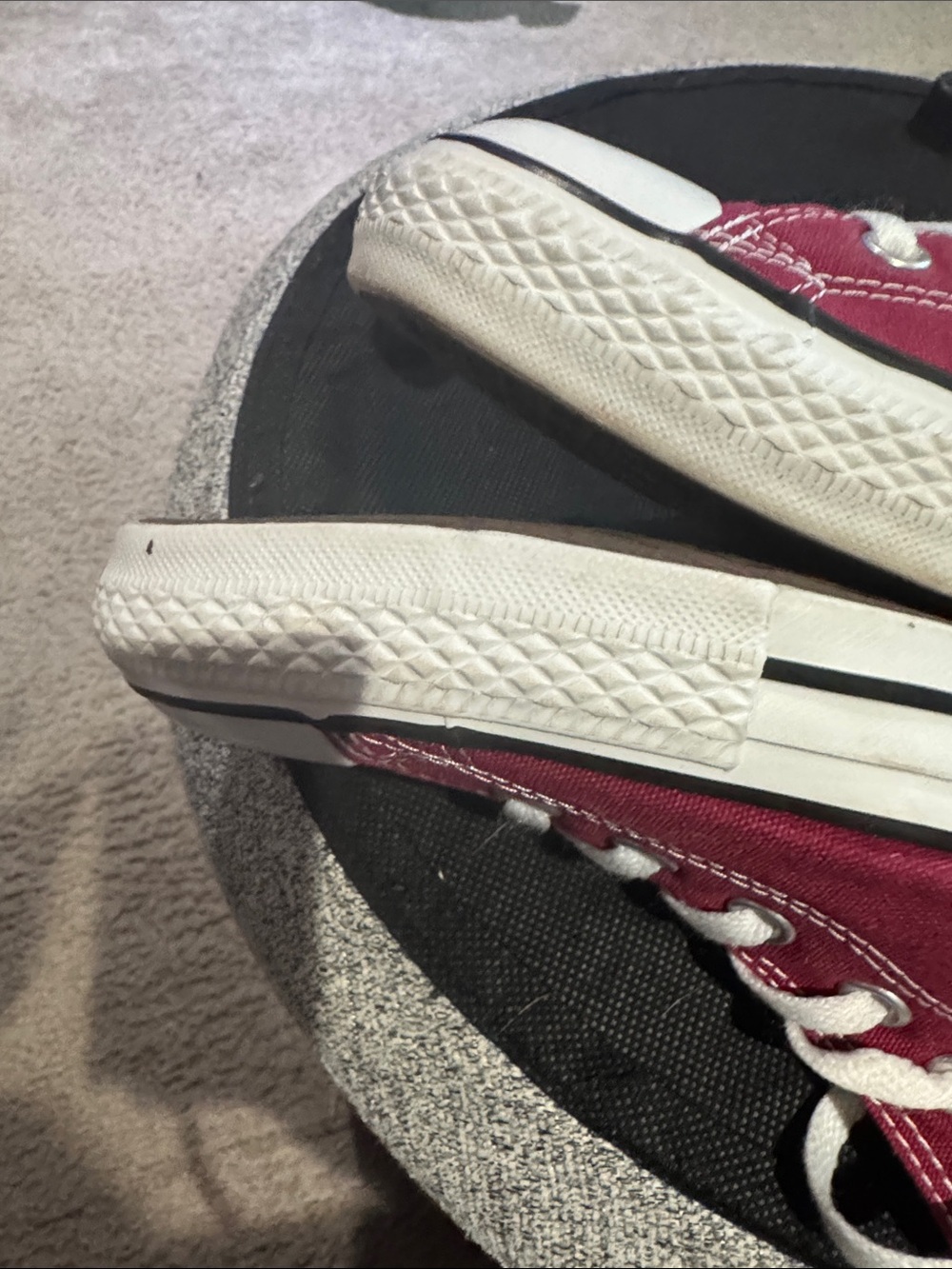 Converse High Top Sneakers - Burgundy and White - Picture 8 of 13